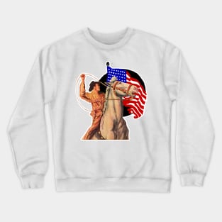 Cowboy lassoing cattle at American rodeo Crewneck Sweatshirt